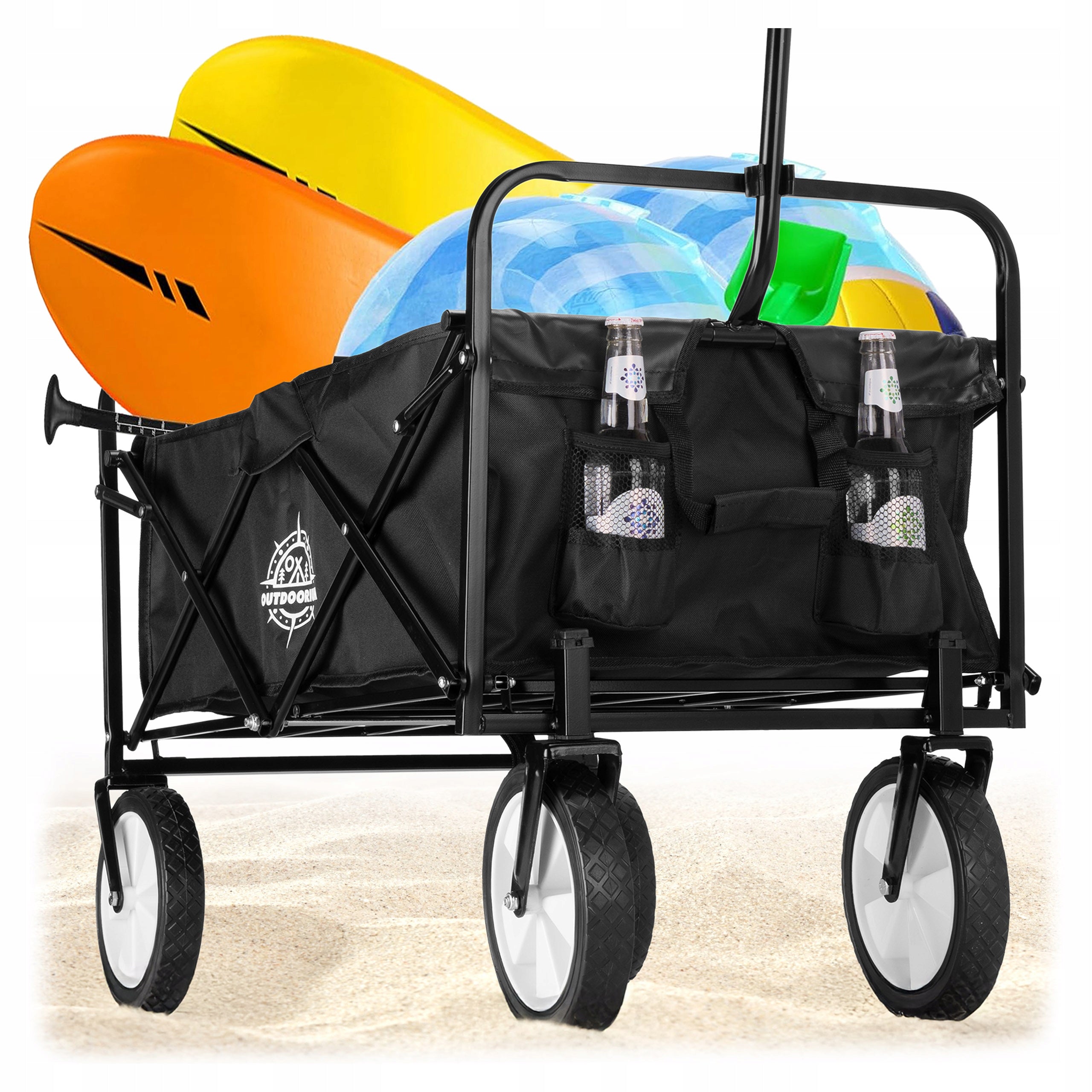 GARDEN BEACH CART FOLDING BLACK TRANSPORT HIKING FOR BEACH