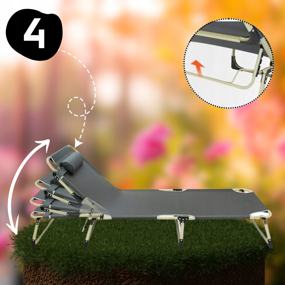 GARDEN BEACH CHAIR, FOLDABLE, STRONG CHAIR FOR TERRACE Frame material metal