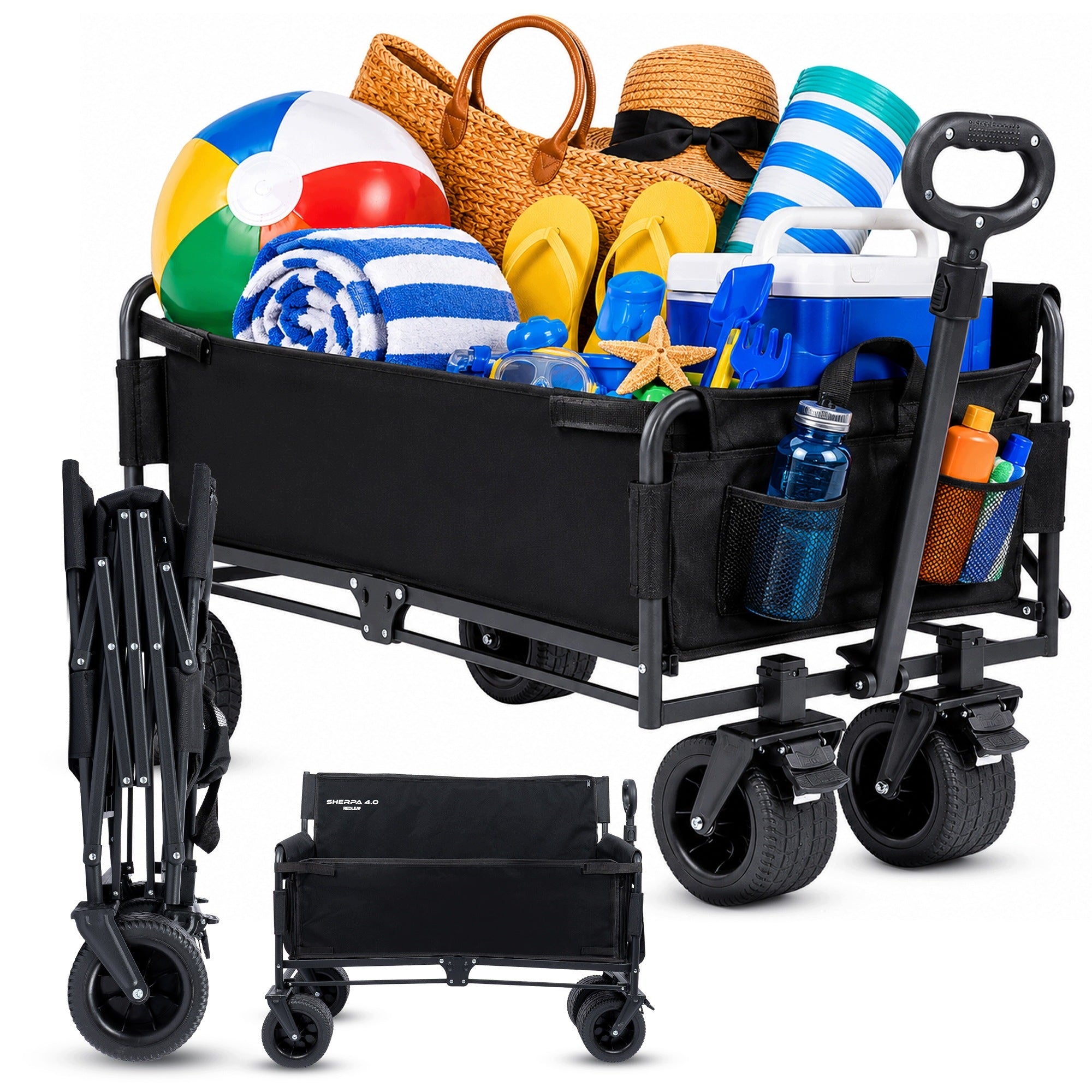 GARDEN BEACH HIKING CART FOLDING OFF-ROAD WHEELS 120L 150KG