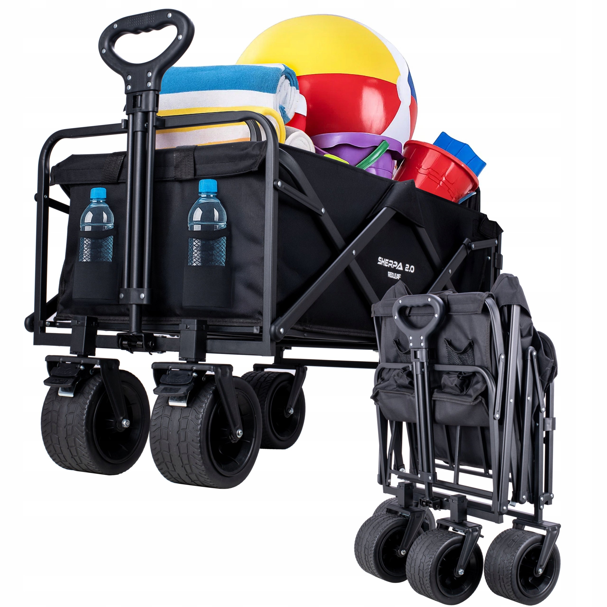 GARDEN BEACH HIKING CART FOLDING OFF-ROAD WHEELS 150L 120KG