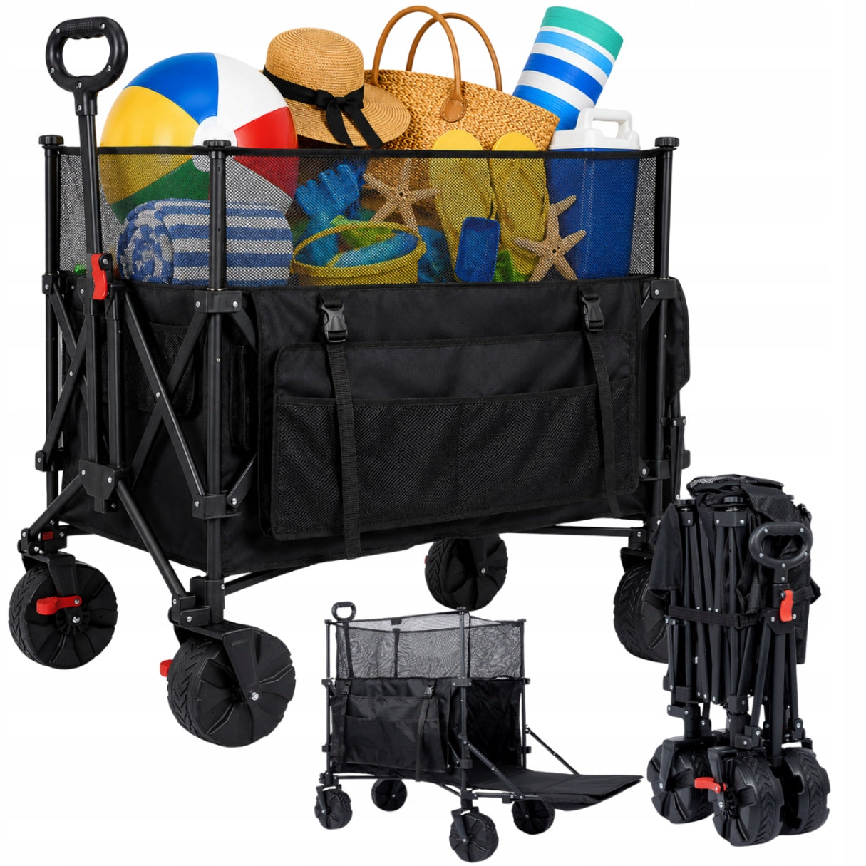 GARDEN BEACH HIKING CART FOLDING OFF-ROAD WHEELS 161L 130KG PICKUP