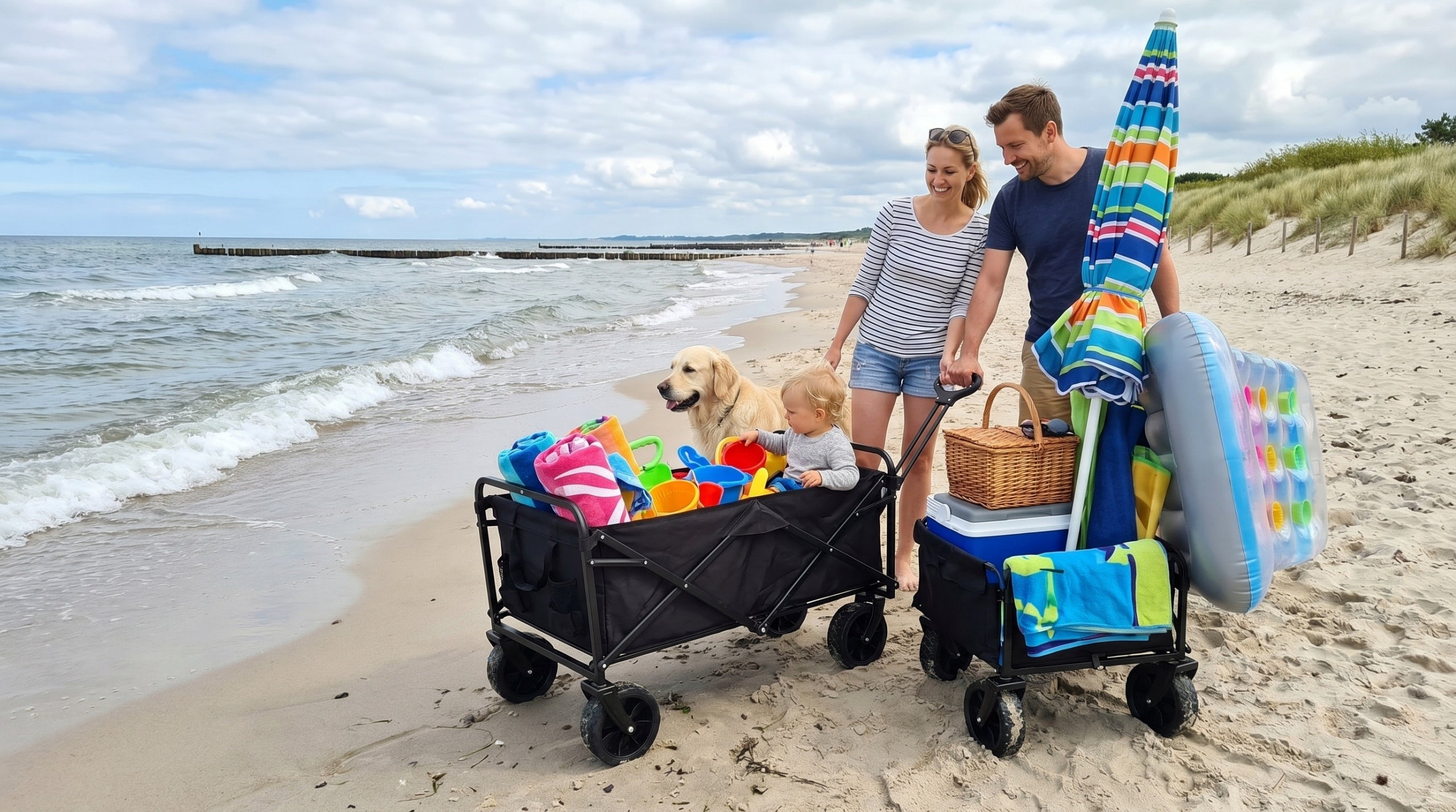 GARDEN BEACH HIKING CART FOLDING TRANSPORT 100L OFF-ROAD WHEELS EAN (GTIN) 5904107192628