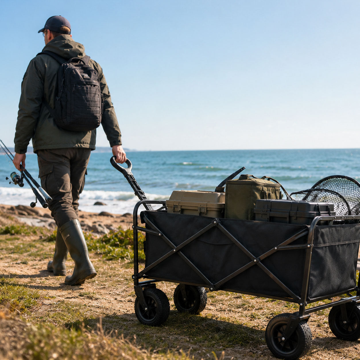 GARDEN BEACH TRANSPORT STROLLER FOLDING FOR CAMPING FISH EAN (GTIN) 5906186341362