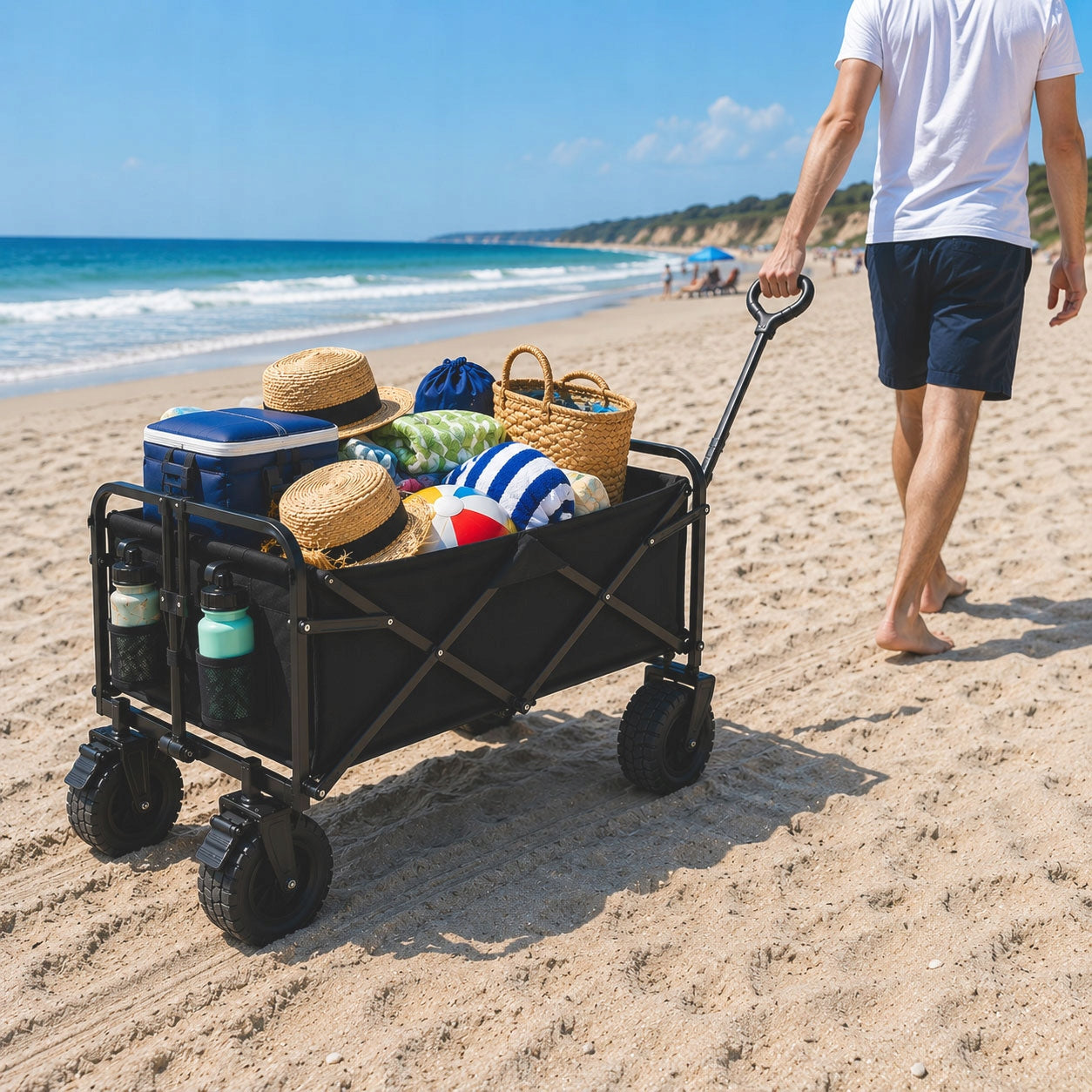 GARDEN BEACH TRANSPORT STROLLER FOLDING FOR CAMPING FISH Kind trolley