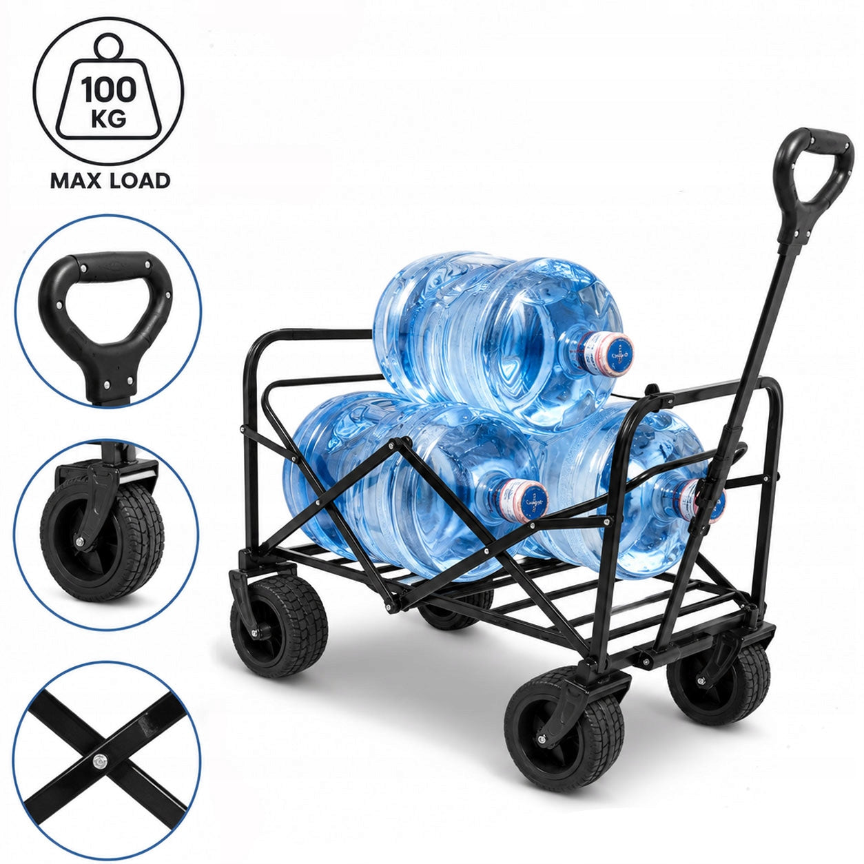 GARDEN BEACH TRANSPORT STROLLER FOLDING FOR CAMPING FISH Product weight with unit packaging 9.7 kg