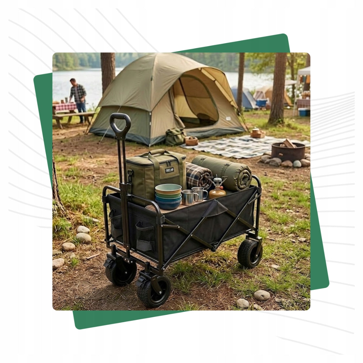 GARDEN BEACH TROLLEY Folding 150KG Camping WHEEL XL + TABLE Packaging status original