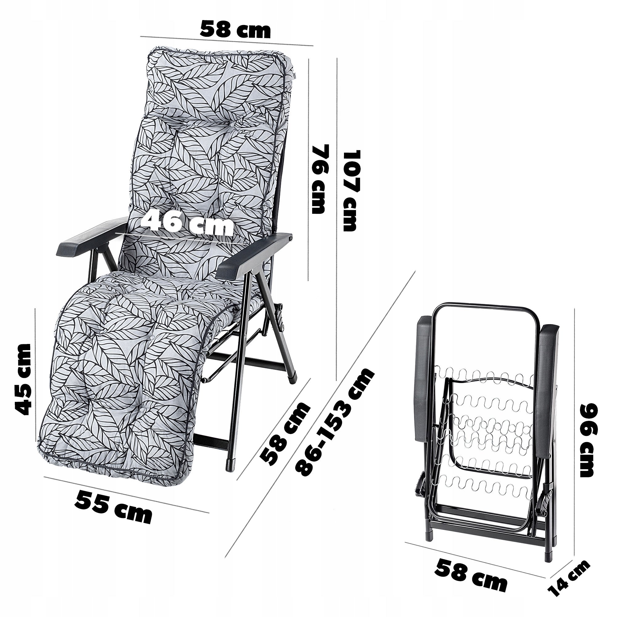 GARDEN CHAIR BEACH CHAIR FOLDING HIKING CHAIR ADJUSTABLE TERRACE Manufacturer code K10472