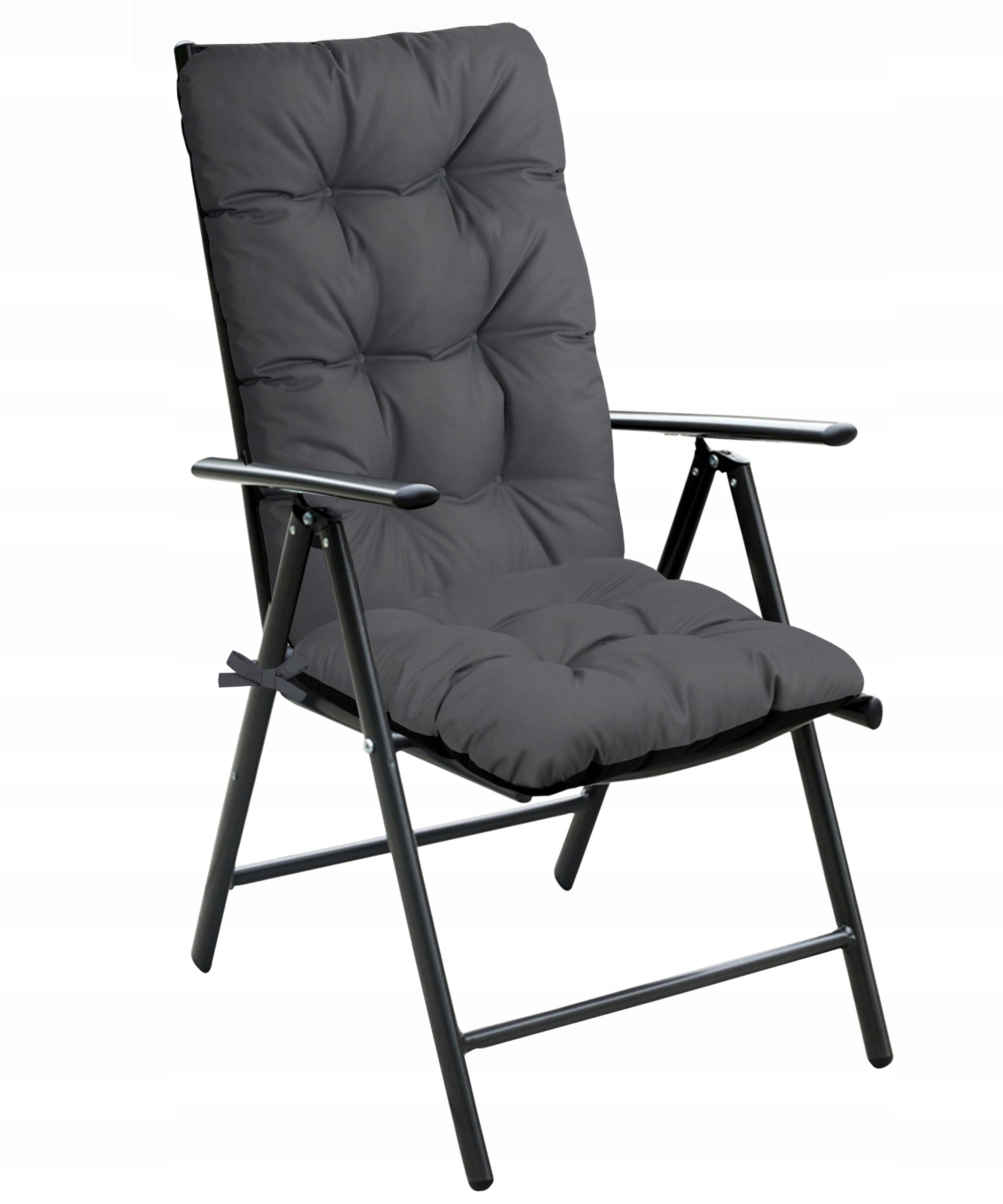 GARDEN CHAIR CUSHION 125x50 CM WATERPROOF TIED GARDEN GRAPHITE Cushion thickness 8 cm