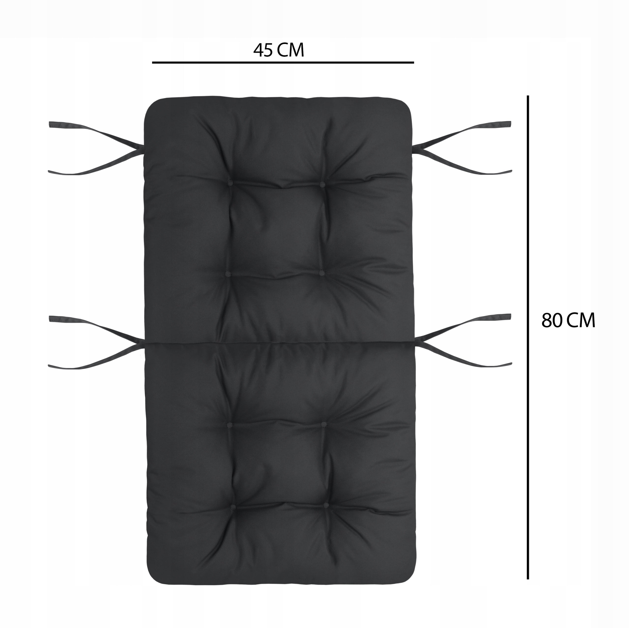 GARDEN CHAIR CUSHION 80x45 WATERPROOF TIED GARDEN WITH BACKREST Manufacturer code SILLA DUO 80x45 CM 8 Pik. - 38114