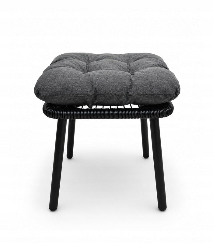 GARDEN CHAIR FOR SINGLE TERRACE WITH CUSHIONS BLACK + FOOTREST Manufacturer code G1257