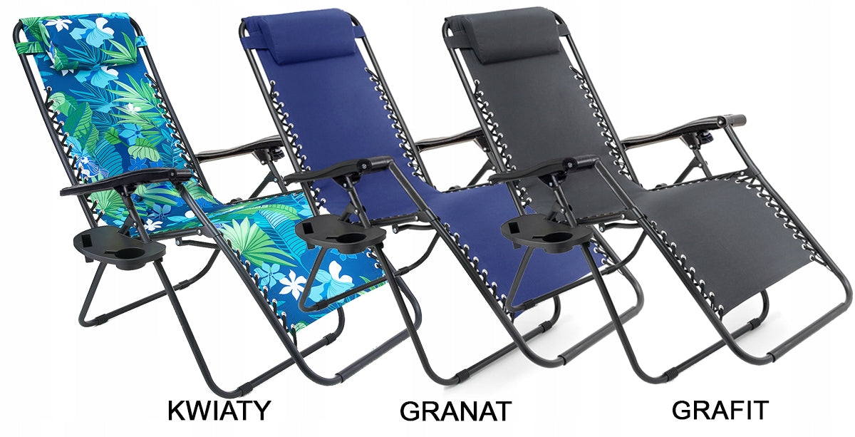 GARDEN CHAIR SUN LOUNGER BEACH CAMPING CHAIR FLOWERS + FREEBIE Packaging status original