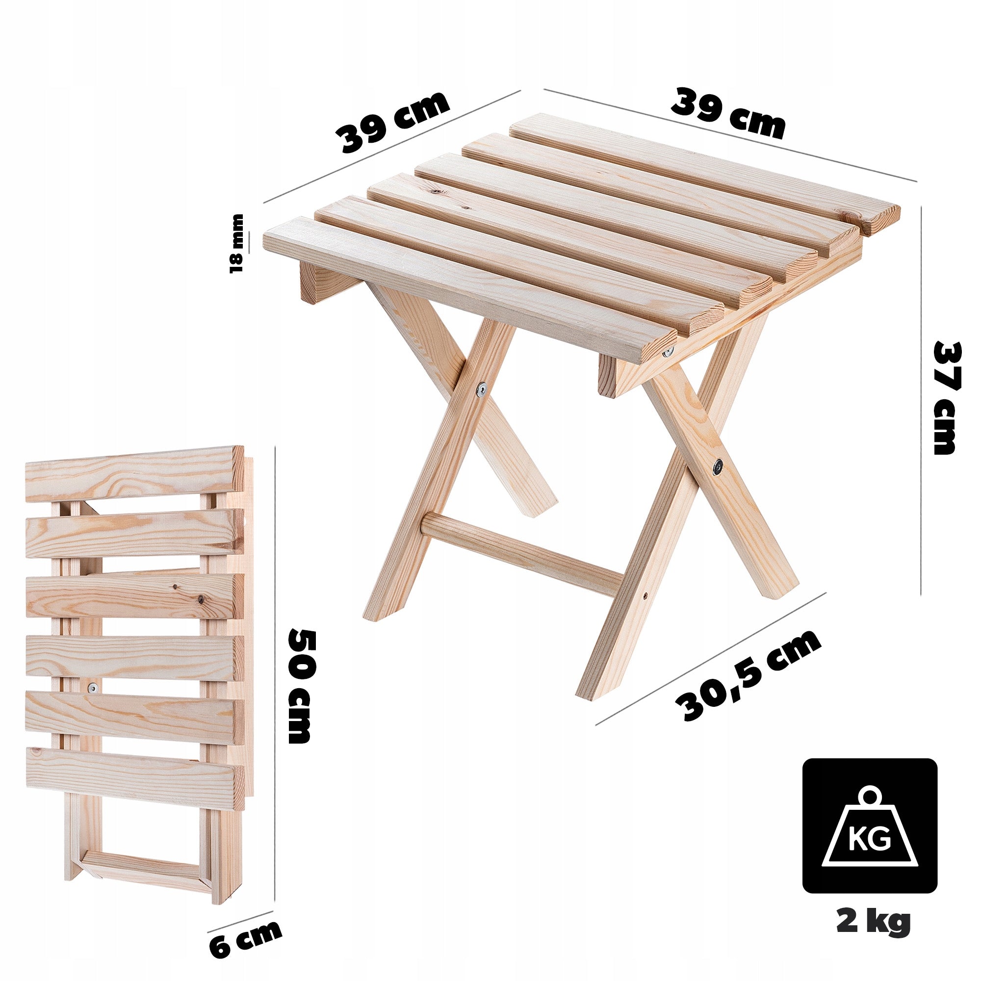 GARDEN COFFEE TABLE SMALL FOR SUN LOUNGER WOODEN FOLDING TABLE TERRACE Brand Kadax