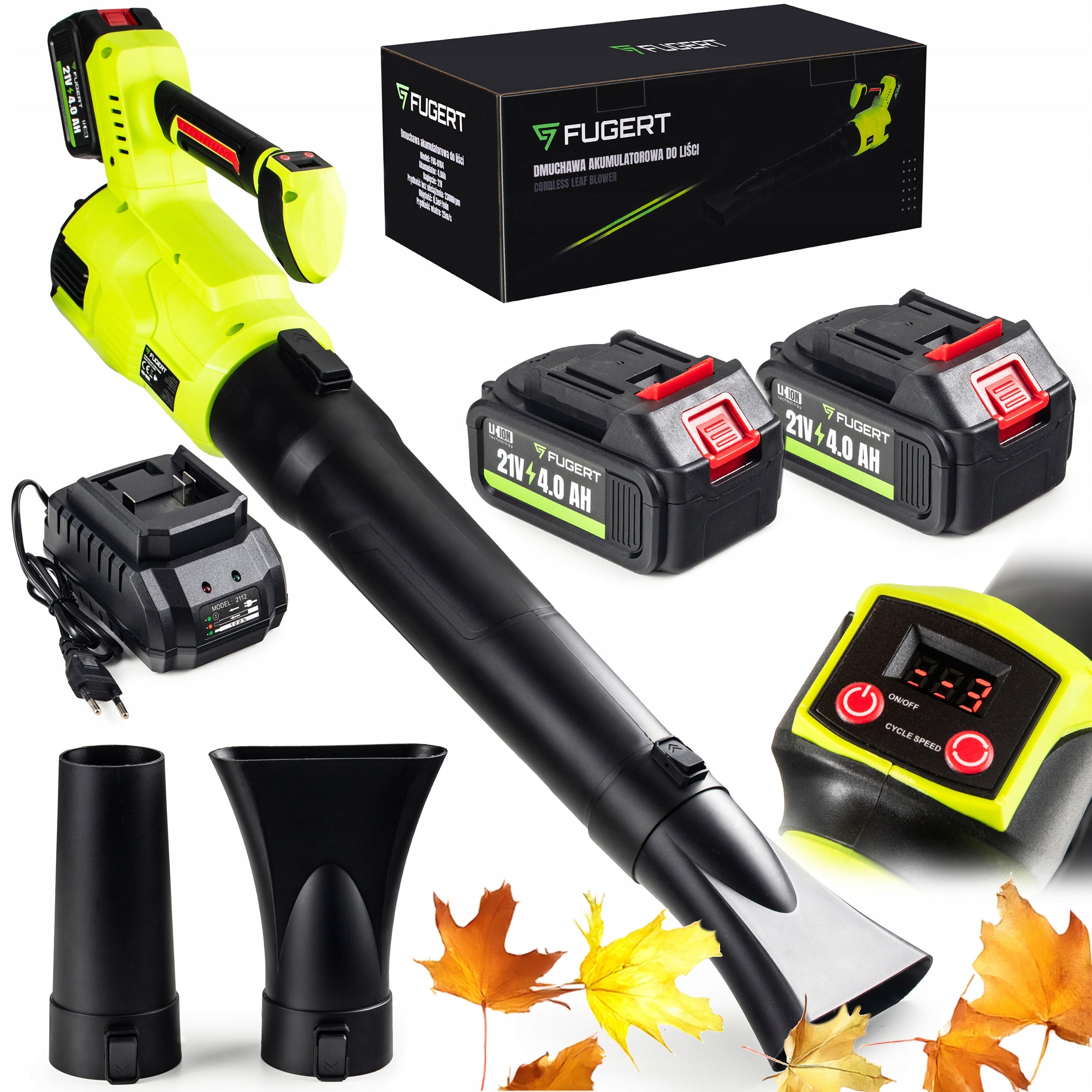GARDEN CORDLESS LEAF BLOWER FOR SNOW 2x AKU 4AH FUGERT