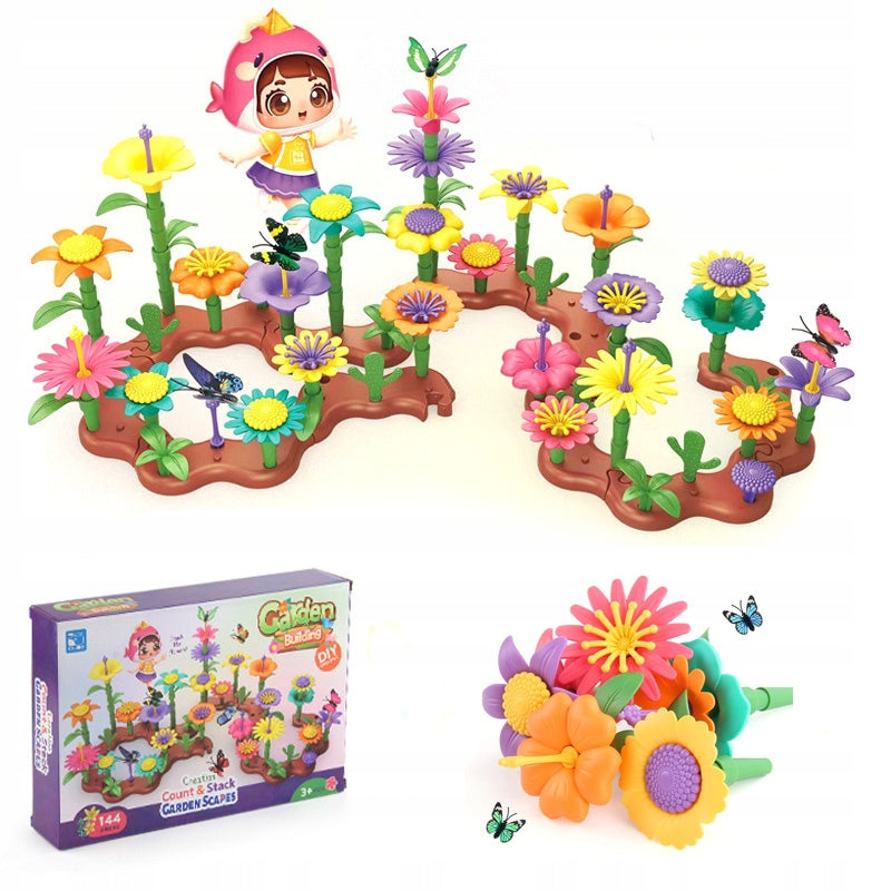 GARDEN CREATIVE FLOWERS PUZZLE BLOCKS 144 ELEMENTS GARDEN
