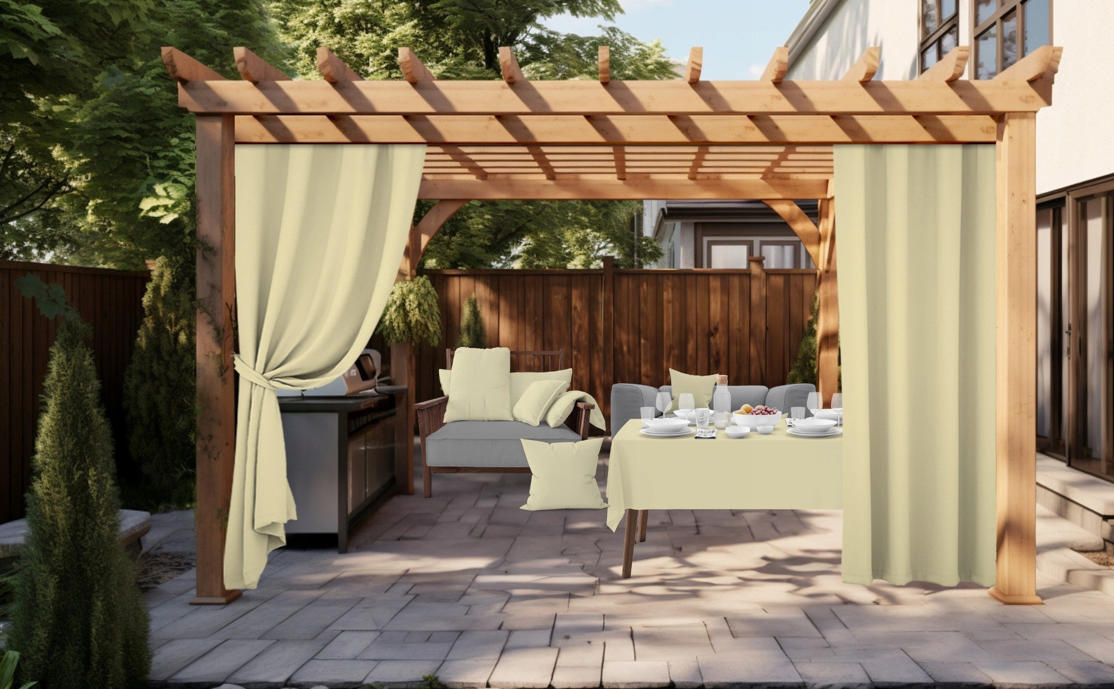 GARDEN CURTAINS 155x260 WATERPROOF TERRACE CURTAIN FOR GAZEBO TUNNEL 02A Manufacturer HomeView