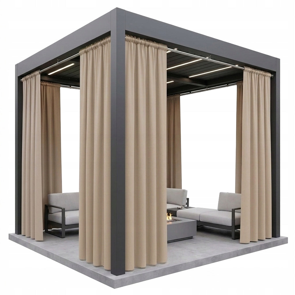 GARDEN CURTAINS WATERPROOF DURABLE - TERRACE BALCONY WALNUT GAZEBO 70x200