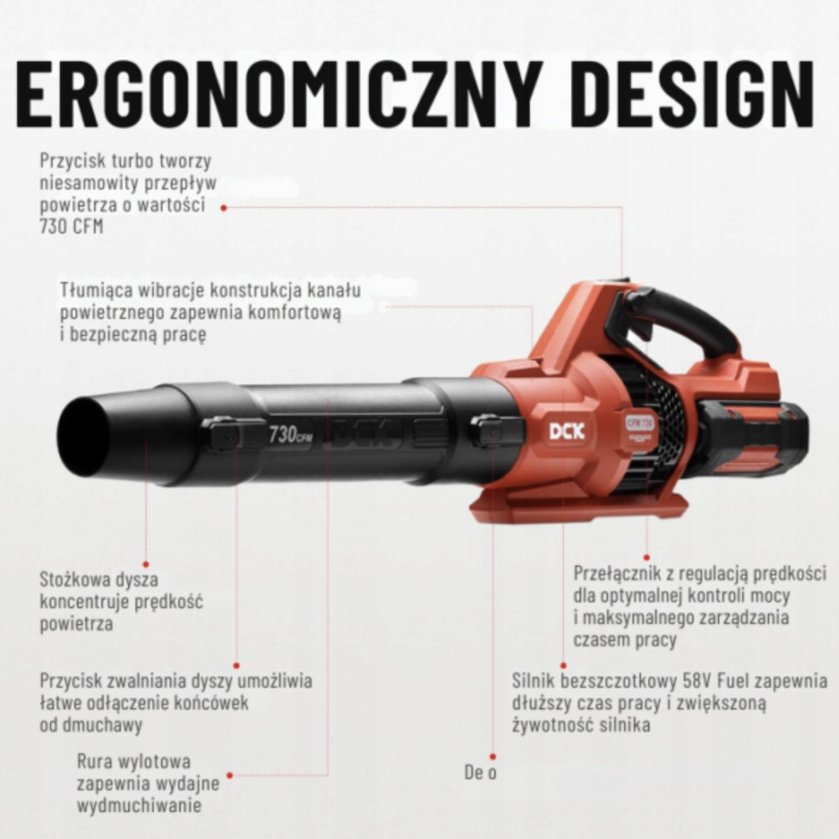 GARDEN Cordless Blower Powerful 58V Leaf Vacuum Cleaner + Charger Brand DCK