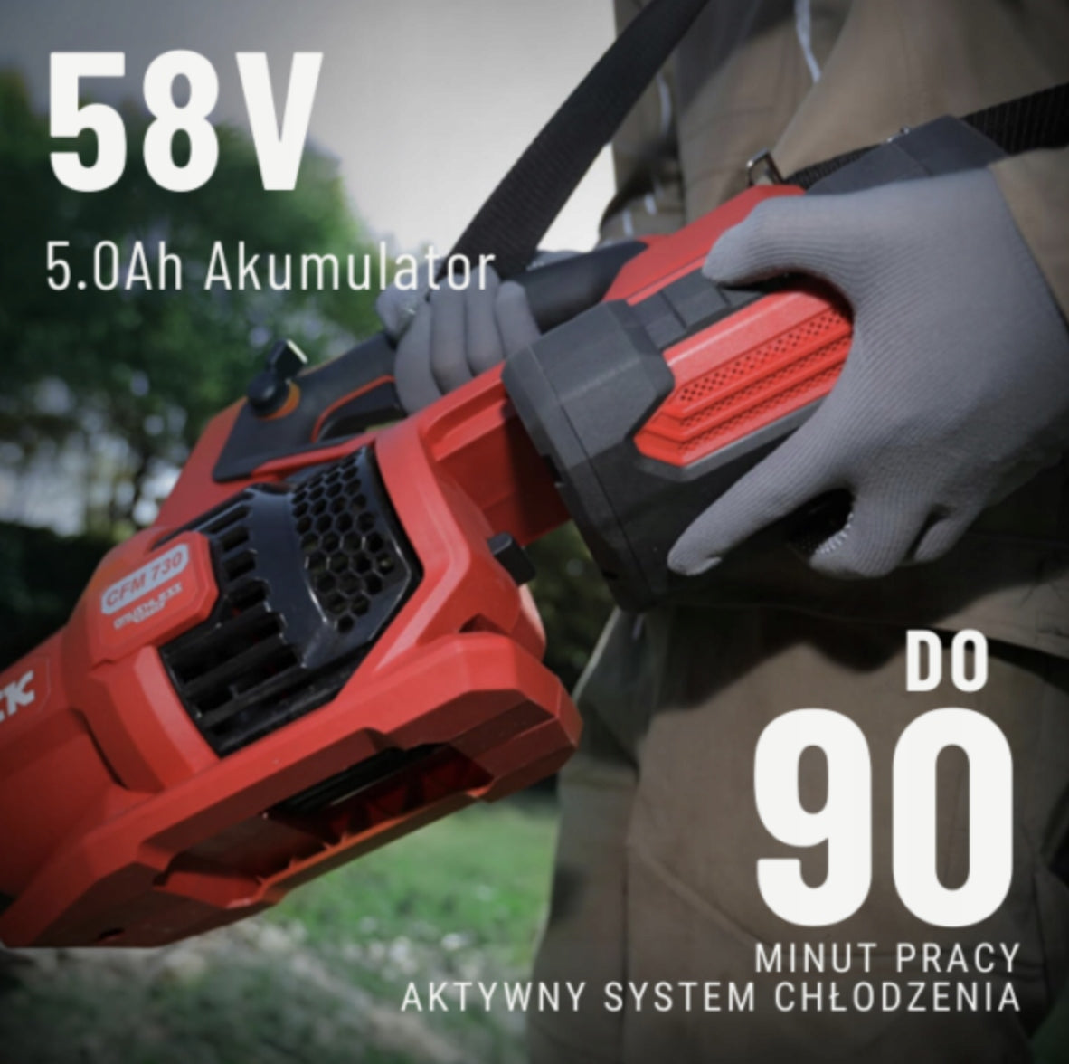 GARDEN Cordless Blower Powerful 58V Leaf Vacuum Cleaner + Charger Power supply rechargeable battery
