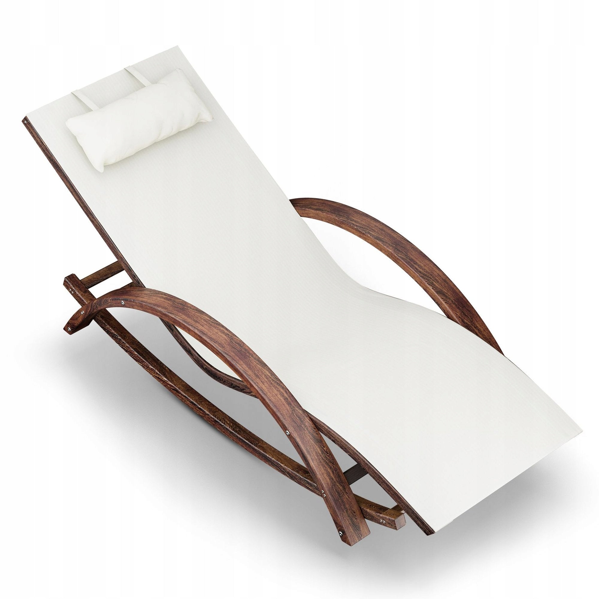 GARDEN DECKCHAIR TERRACE WOODEN BEIGE Kind sunbed