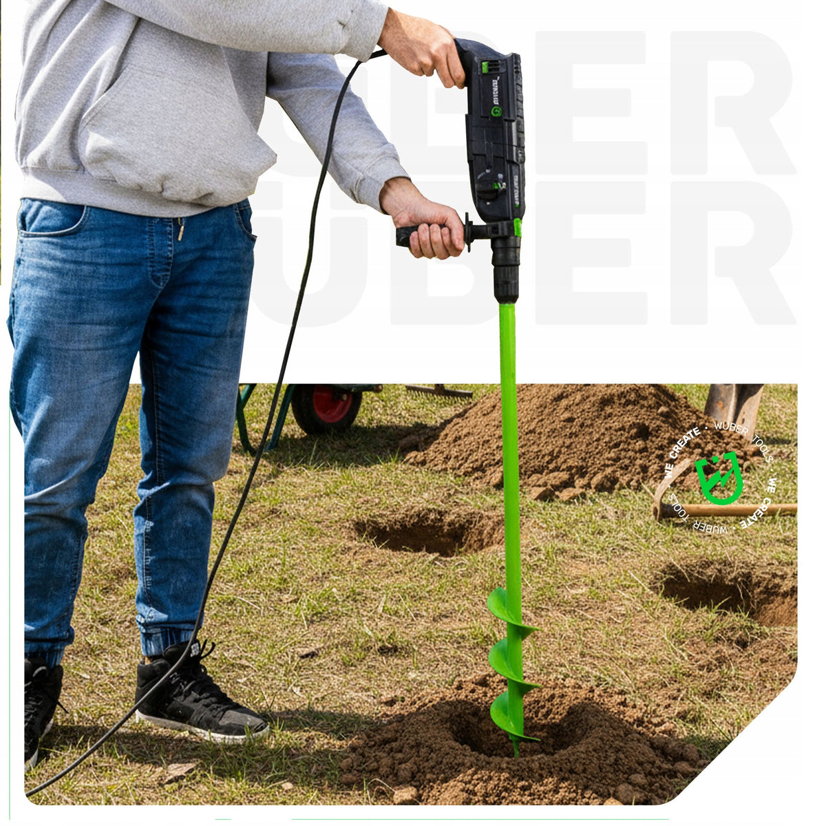GARDEN DRILL BIT FOR SCREWDRIVER DRILLING RIG FOR PLANTING IN THE GROUND 10x60 CM Packaging status original