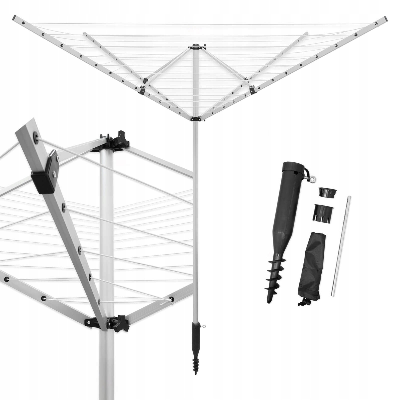 GARDEN DRYER 4 SHOULDER ALU FOR LAUNDRY 50m VERTICAL WITH COVER DRIVEN Packaging status original