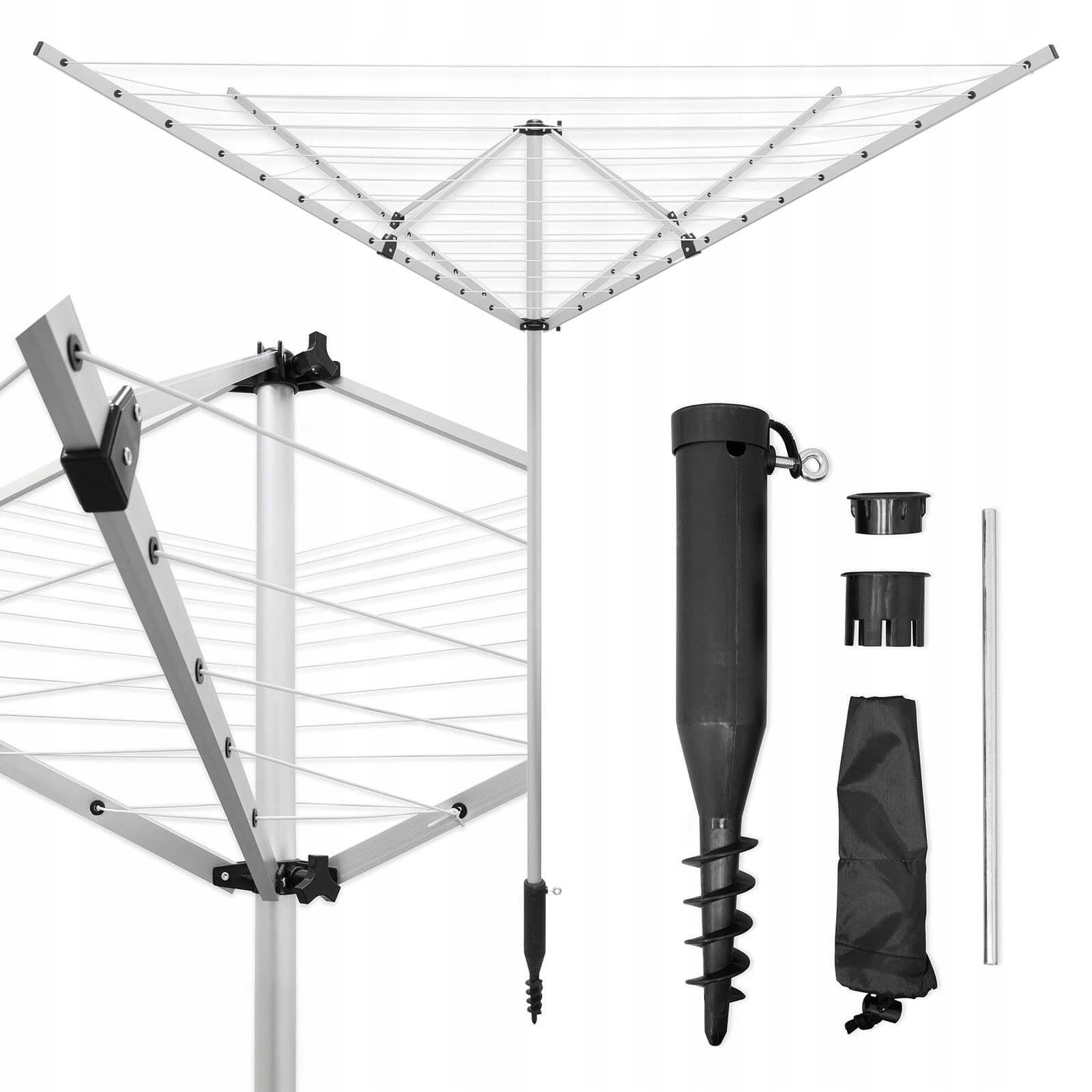 GARDEN DRYER 4 SHOULDER ALU FOR LAUNDRY 50m VERTICAL WITH COVER DRIVEN