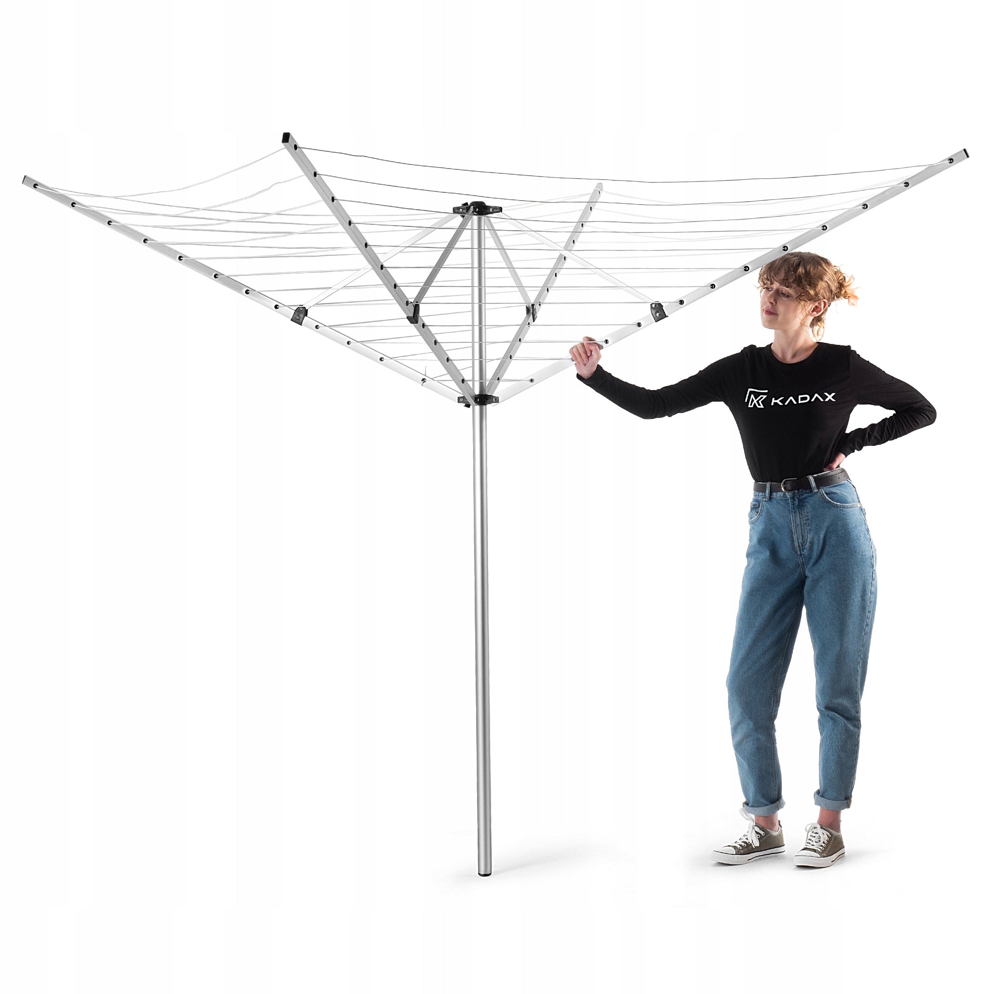 GARDEN DRYER 50 M LAUNDRY ROTARY UNDERWEAR 4 EXTERNAL ARMS Unfolded width 180 cm