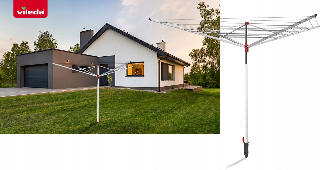 GARDEN DRYER FOR LAUNDRY LARGE XL 50 METERS LINES VILEDA SUN LIFT SET Kind Stationary