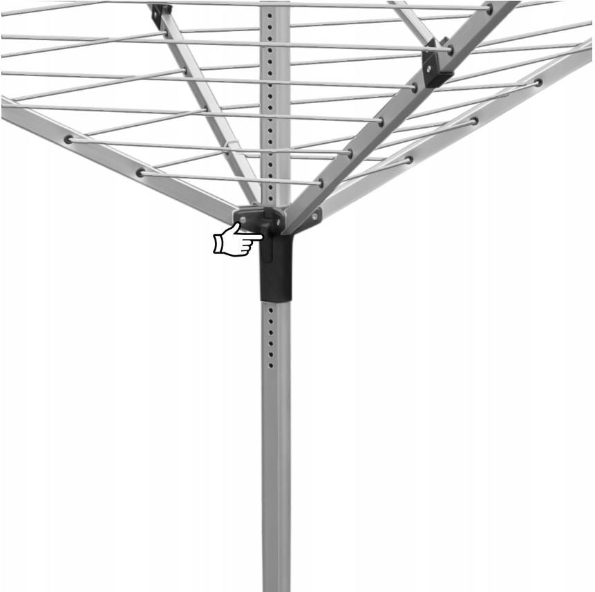 GARDEN DRYER ROTATING 55M 4 ARMS ALUMINUM ADJUSTABLE + COVER Unfolded width 174 cm