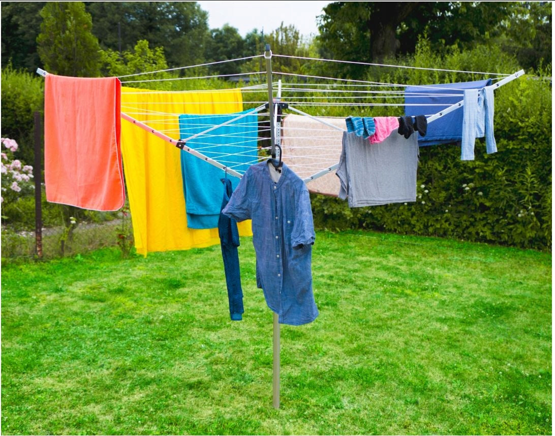 GARDEN DRYER ROTATING 55M 4 ARMS ALUMINUM ADJUSTABLE + COVER Weight 3.7 kg