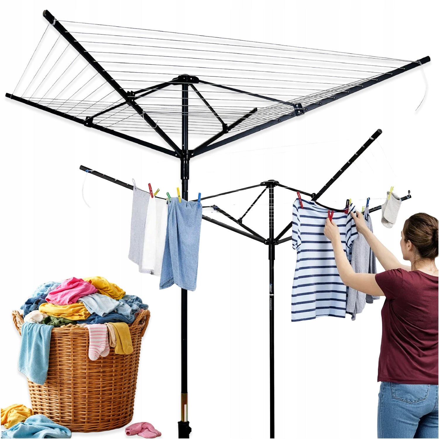 GARDEN DRYER ROTATING LAUNDRY UNDERWEAR OUTDOOR 4 ARMS 50M Manufacturer code SUSZARKA OGRODOWA OBROTOWA 4 RAMIONA MEMFLOW