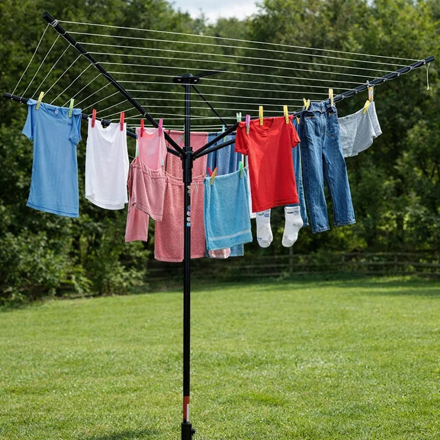 GARDEN DRYER ROTATING LAUNDRY UNDERWEAR OUTDOOR 4 ARMS 50M Total height 200 cm