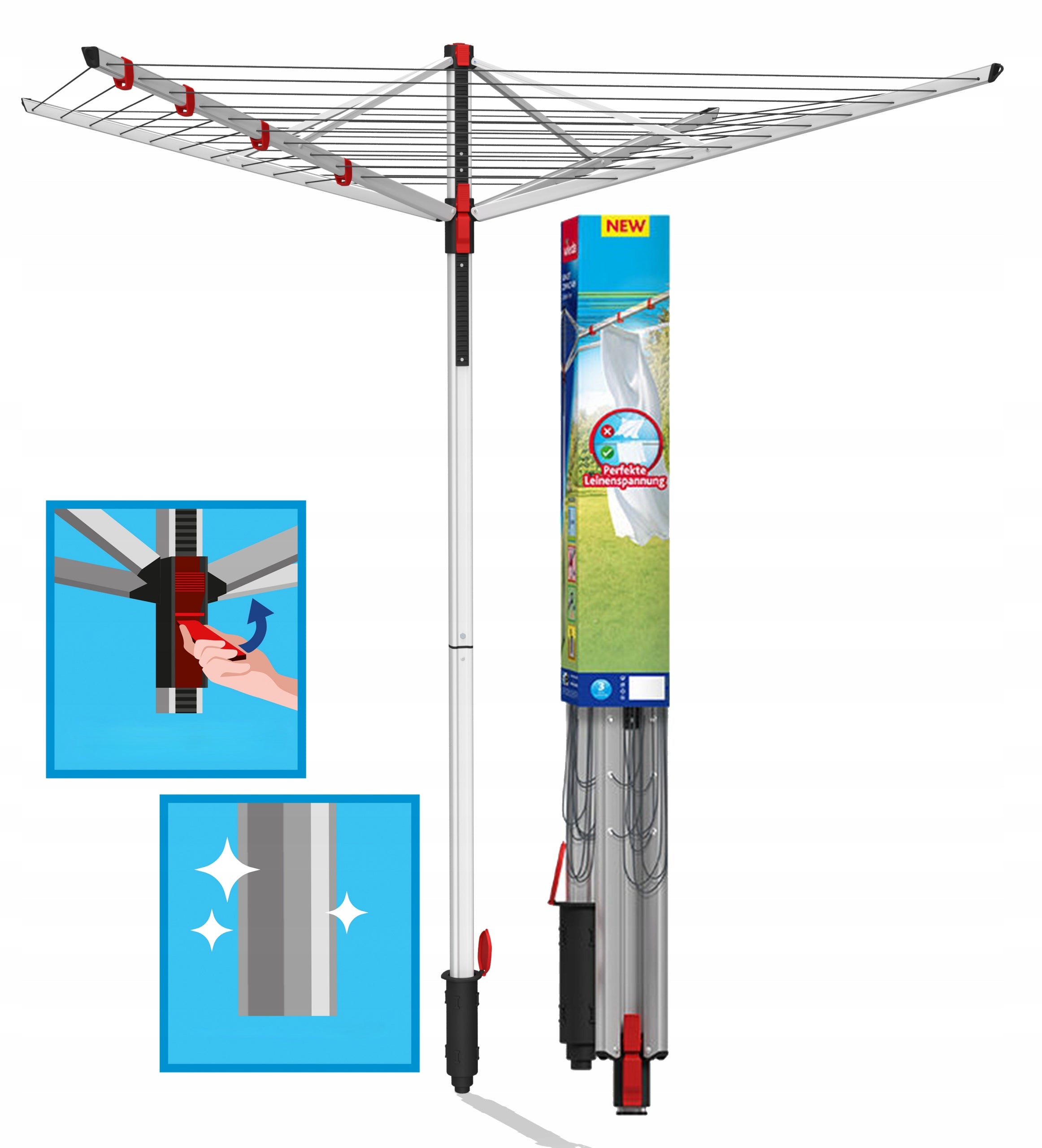 GARDEN DRYER VILEDA SUN LIFT COMPACT 40 LARGE FOLDING FOR LAUNDRY Additional information Foldable Cover Included