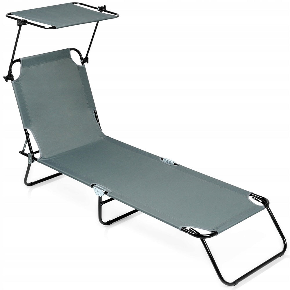 GARDEN Deckchair Beach Pool Folding Adjustable Couch Bed Canopy
