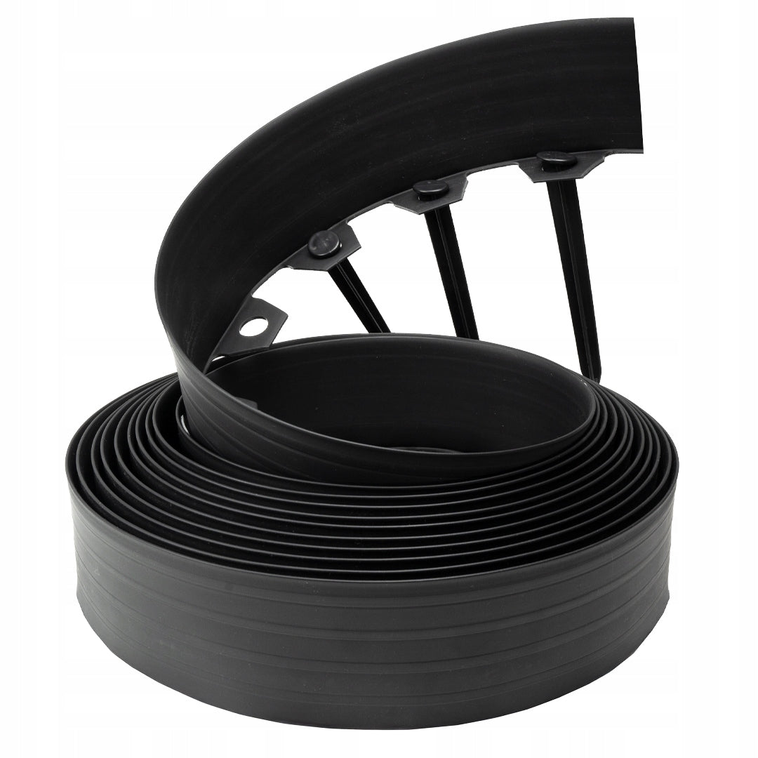 GARDEN EDGING 10m black height 8cm lawn plastic + anchorv