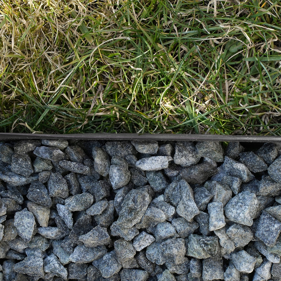 GARDEN EDGING 30m black 8cm lawn border high plastic + anchors Material plastic