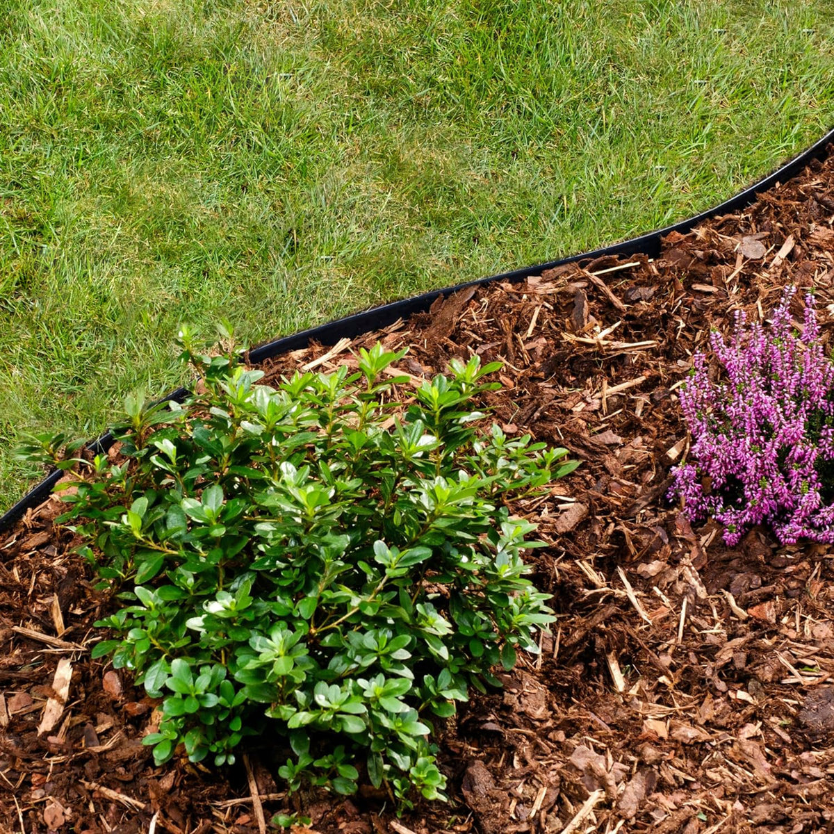 GARDEN EDGING PLASTIC LAWN BLACK FLEXIBLE 4cm 20m + ANCHORS Manufacturer code Obrzeże ogrodowe czarne + kotwy