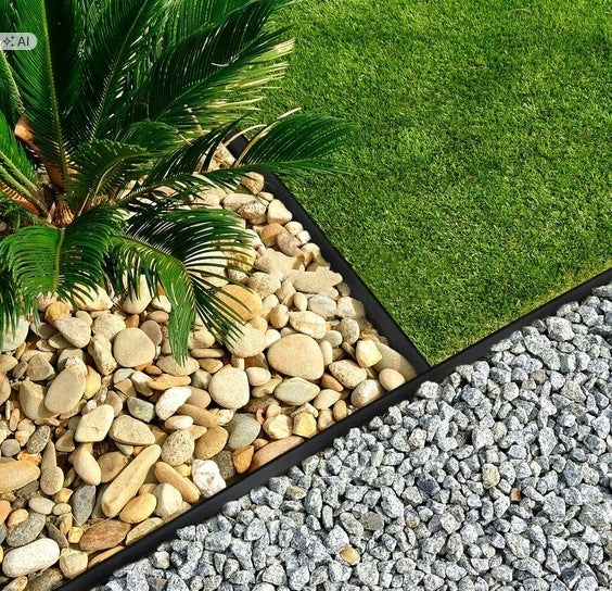 GARDEN EDGING PLASTIC LAWN BLACK FLEXIBLE 4cm 20m + ANCHORS Packaging status original