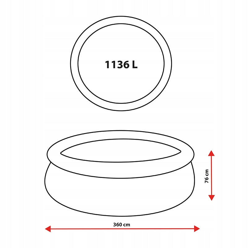 GARDEN EXPANSION POOL PUMPED ROUND MARBLE WITH PUMP 360x76 CM SET Brand Avenli