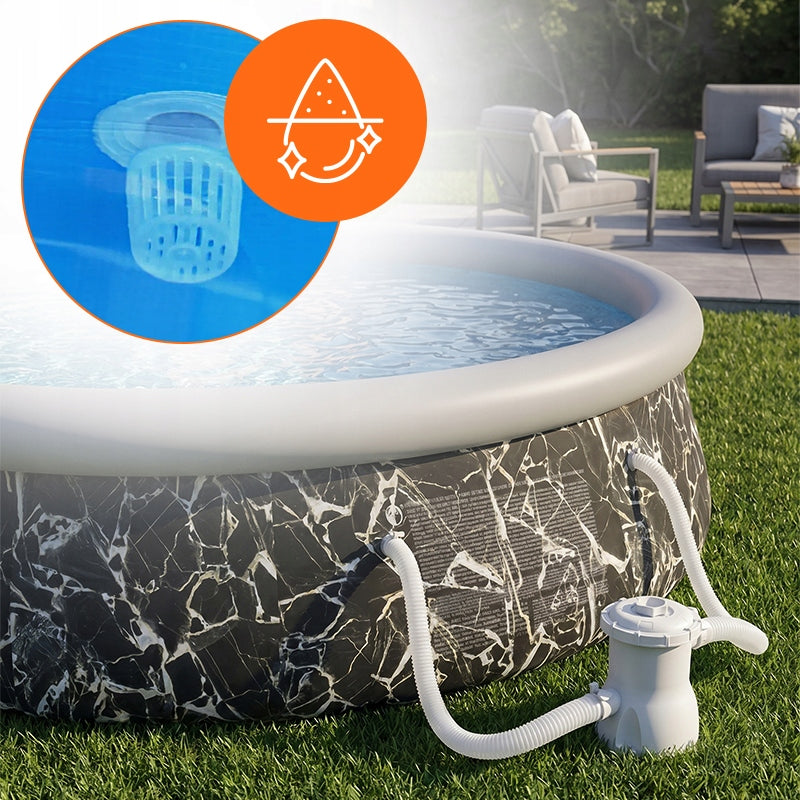 GARDEN EXPANSION POOL PUMPED ROUND MARBLE WITH PUMP 360x76 CM SET Diameter 360 cm