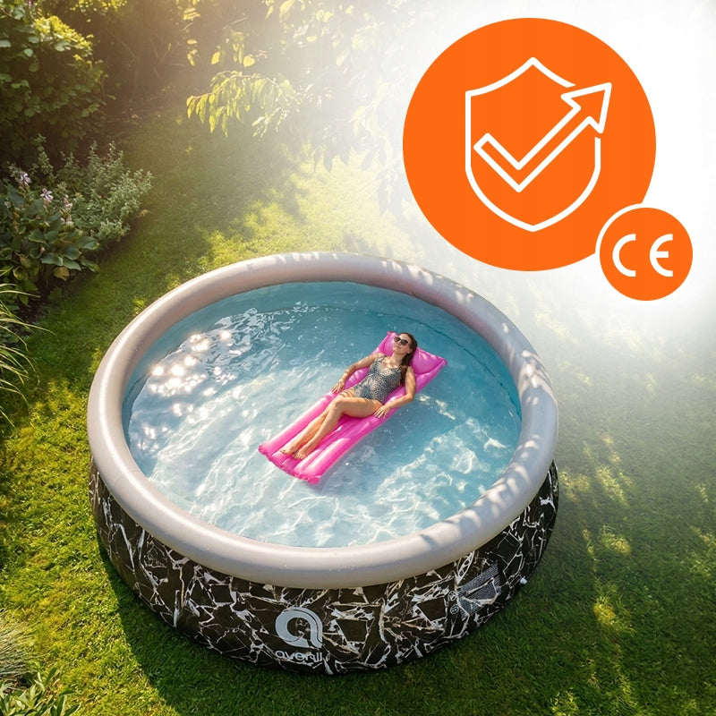 GARDEN EXPANSION POOL PUMPED ROUND MARBLE WITH PUMP 360x76 CM SET Kind tension