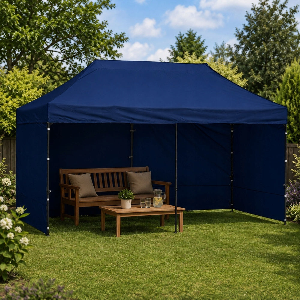 GARDEN EXPRESS TENT CATERING COMMERCIAL PAVILION NAVY BLUE 3x6 M Number of side walls 4 walls