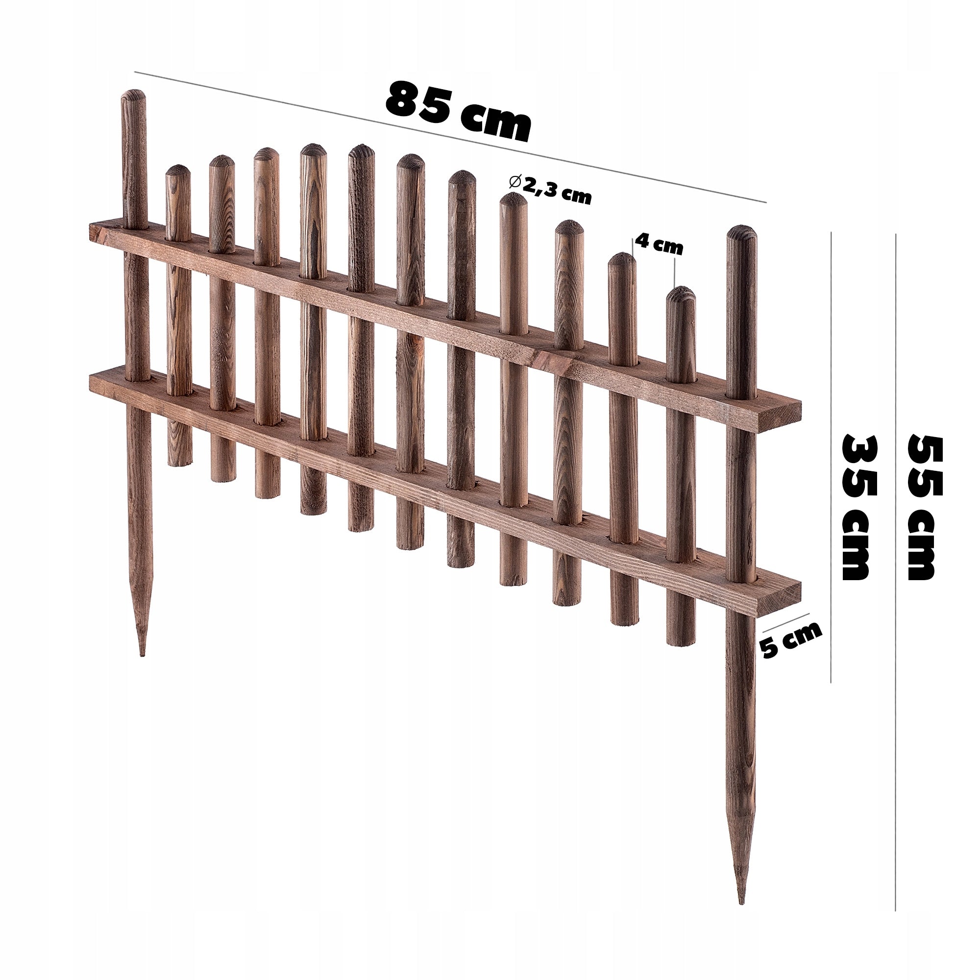 GARDEN FENCE 85x35cm WOODEN PALISADE GARDEN EDGING PINE WOOD Manufacturer code K8986