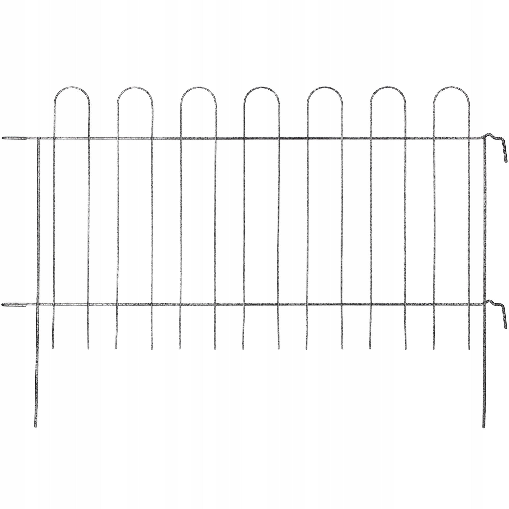 GARDEN FENCE METAL FENCE FOR GARDEN EDGING PALISADE 99 x 70 cm Color silver