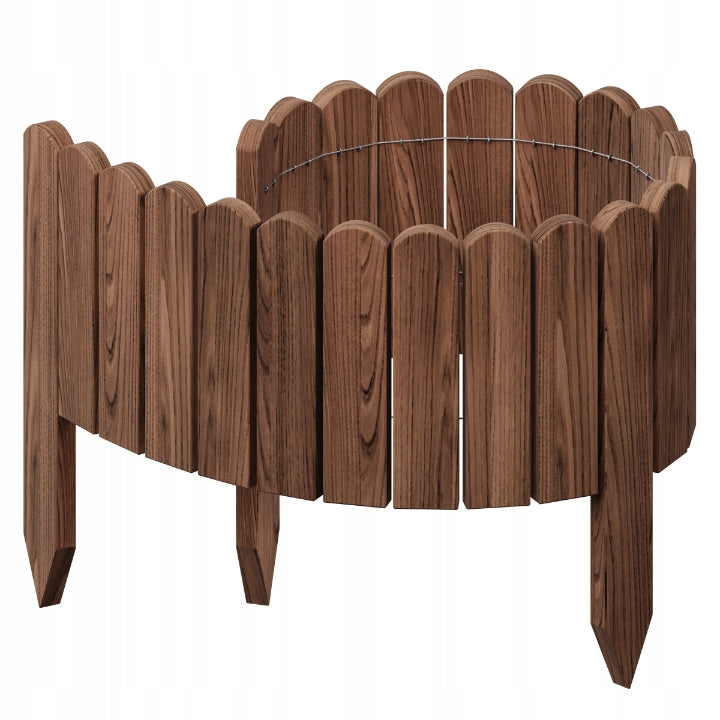 GARDEN FENCE Palisade Rollborder Edging Floranica -100 x 30 cm Brown Color brown