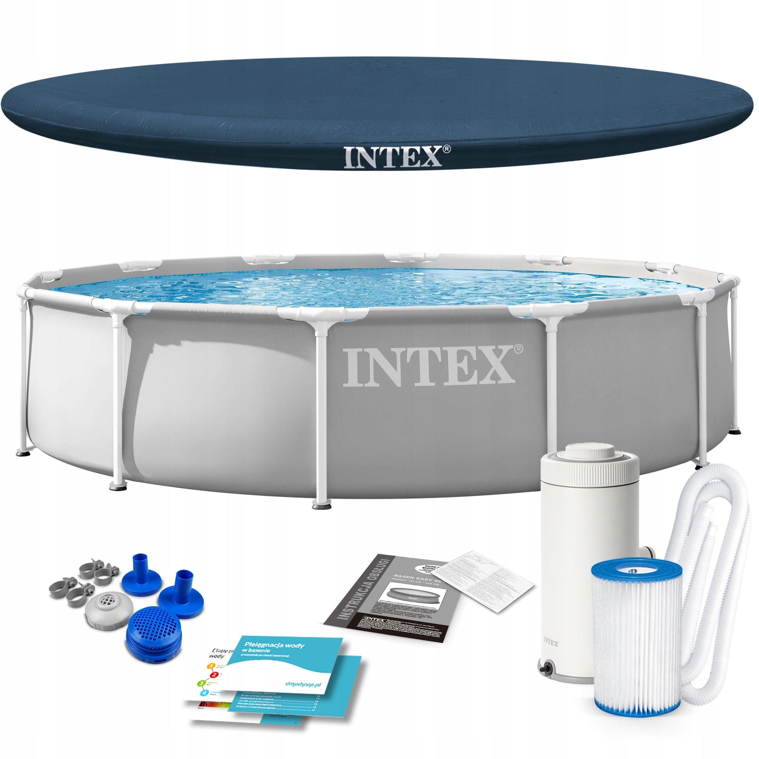 GARDEN FRAME POOL WITH PUMP COVER 366x76cm INTEX 26712 SET