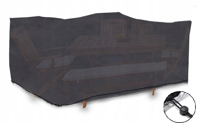 GARDEN FURNITURE COVER TARPAULIN GREY BALCONY TABLE CHAIRS 350x150x75