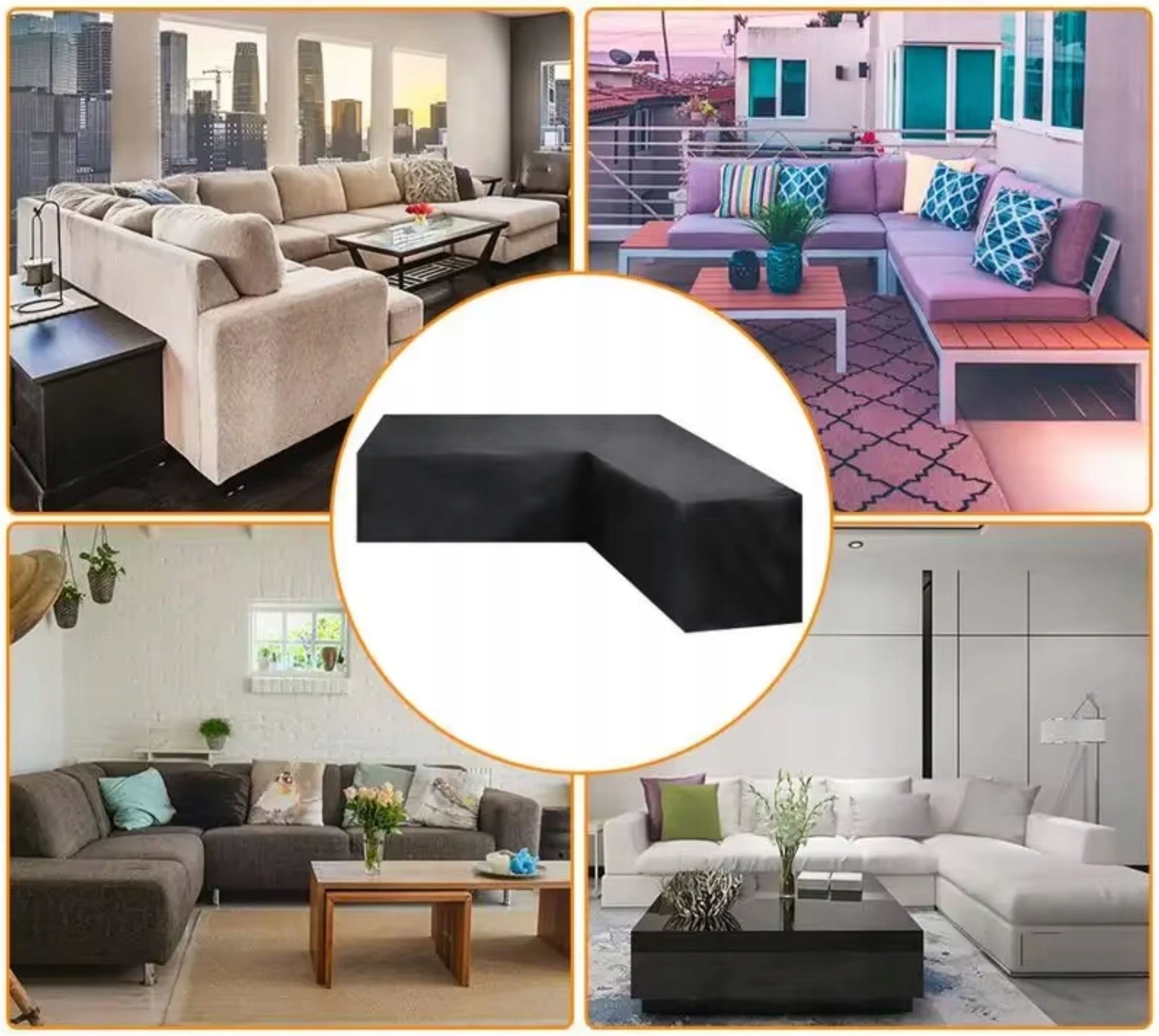 GARDEN FURNITURE GARDEN COVER FOR FURNITURE SET 250X250X100CM BLACK Color black