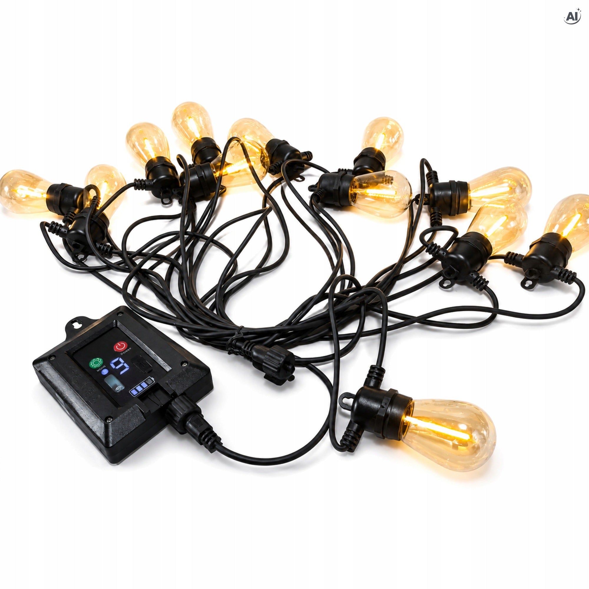 GARDEN GARLAND 12 LED SOLAR OUTDOOR GARDEN LIGHTS 8 m CHAIN Packaging status original
