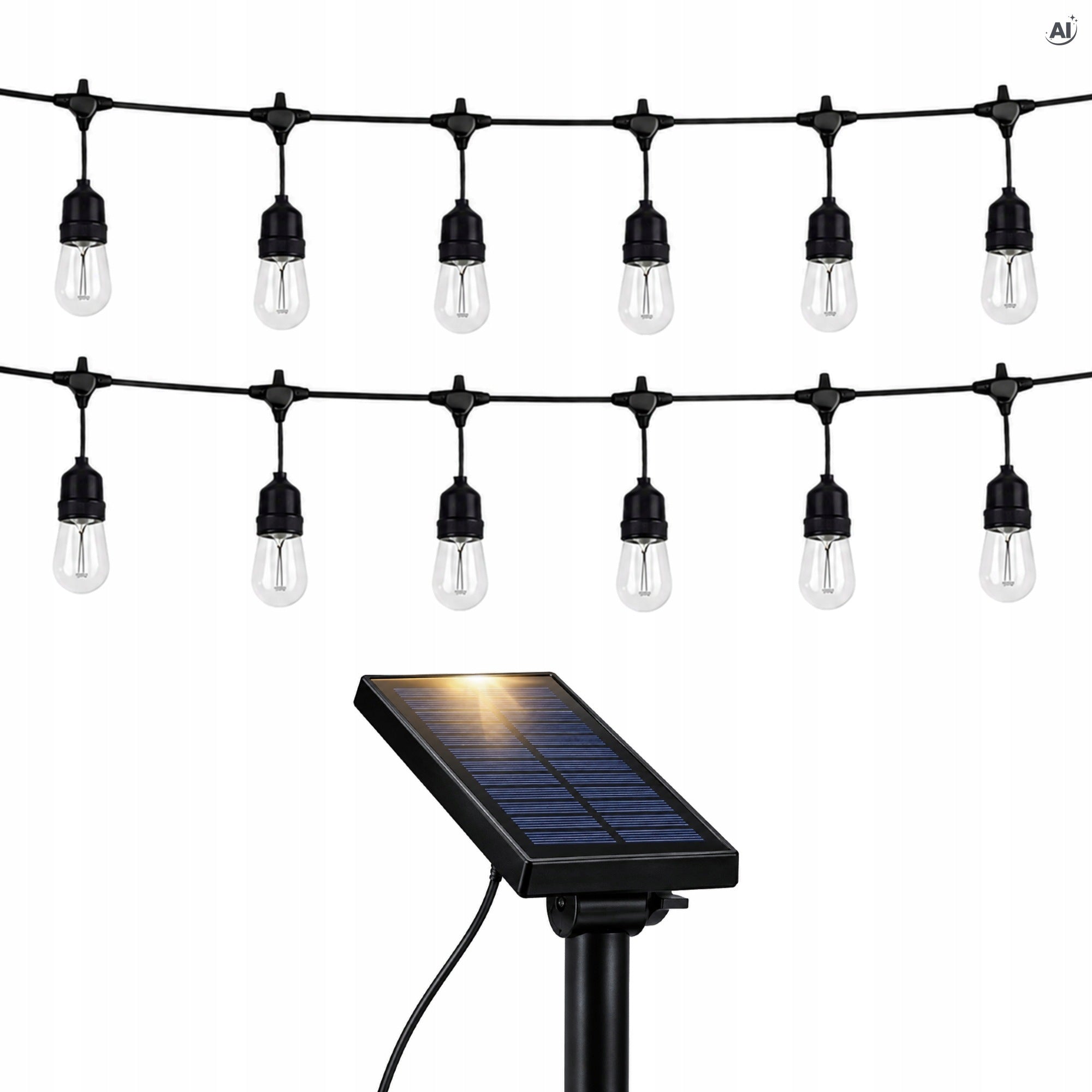 GARDEN GARLAND 12 LED SOLAR OUTDOOR GARDEN LIGHTS 8 m CHAIN
